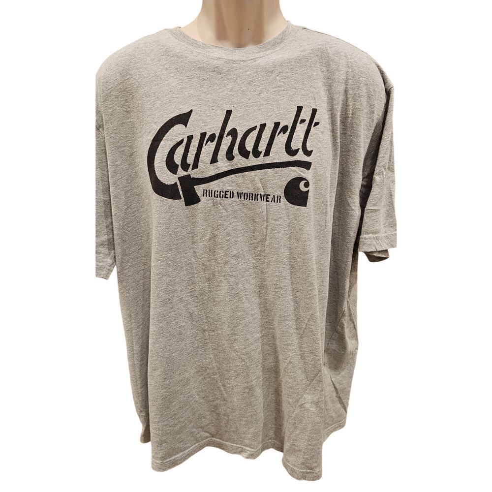 Carhartt rugged workwear spell out t shirt grey black EUC work t XL casual y2k